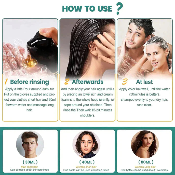 ☘3-IN-1 BLACK HAIR DYE SHAMPOO (NO SIDE EFFECT) Buy1Get1Free🧴